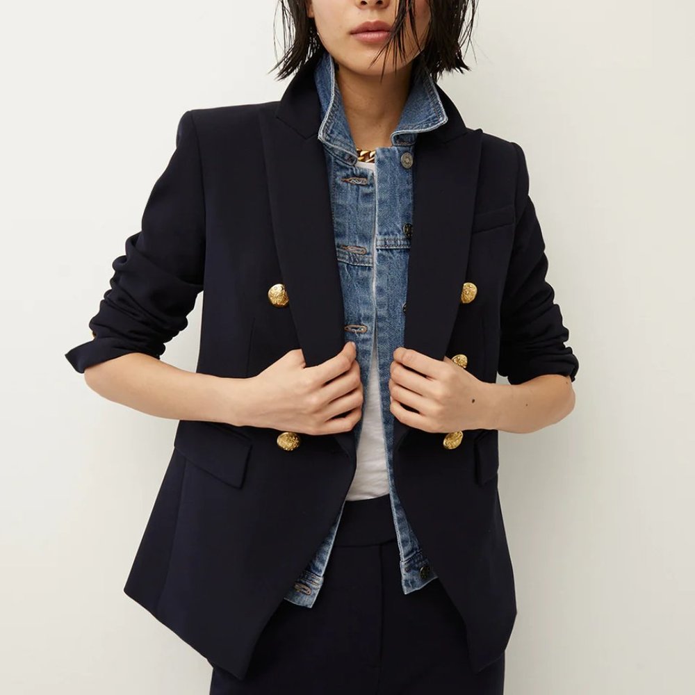 Veronica Beard Navy Miller Dickey Jacket - Size 10 US